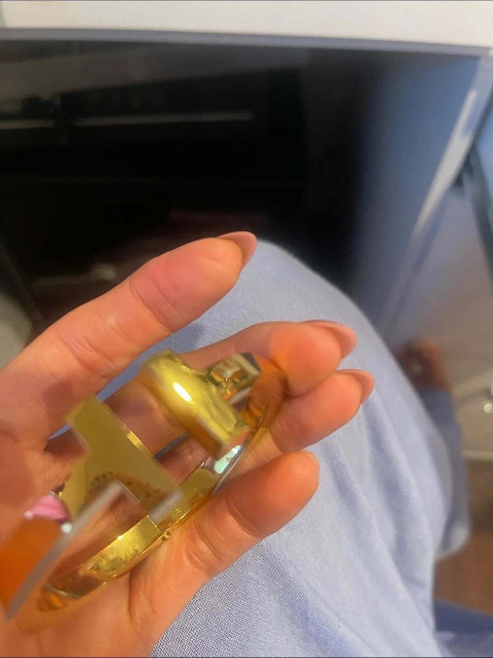 Tiffany & Co. Gold-Tone Bracelet Clasp with Logo Plate COPY